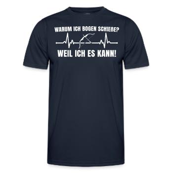 Bogenschießen Weil ich es kann Bogensport - Männer Funktions-T-Shirt - Navy - Vorne - AI Model Male 178 dark (178cm)