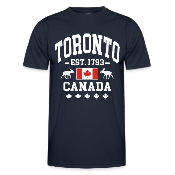 Toronto - T-shirt sport Homme - bleu marine - Devant - AI Model Male 178 dark (178cm)