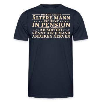 Pension Beamter in Rente Pensionär - Männer Funktions-T-Shirt - Navy - Vorne - AI Model Male 178 dark (178cm)