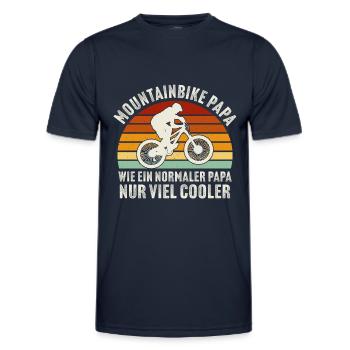 Mountainbike papa lustige geschenke für mountainbi - Männer Funktions-T-Shirt - Navy - Vorne - AI Model Male 178 dark (178cm)