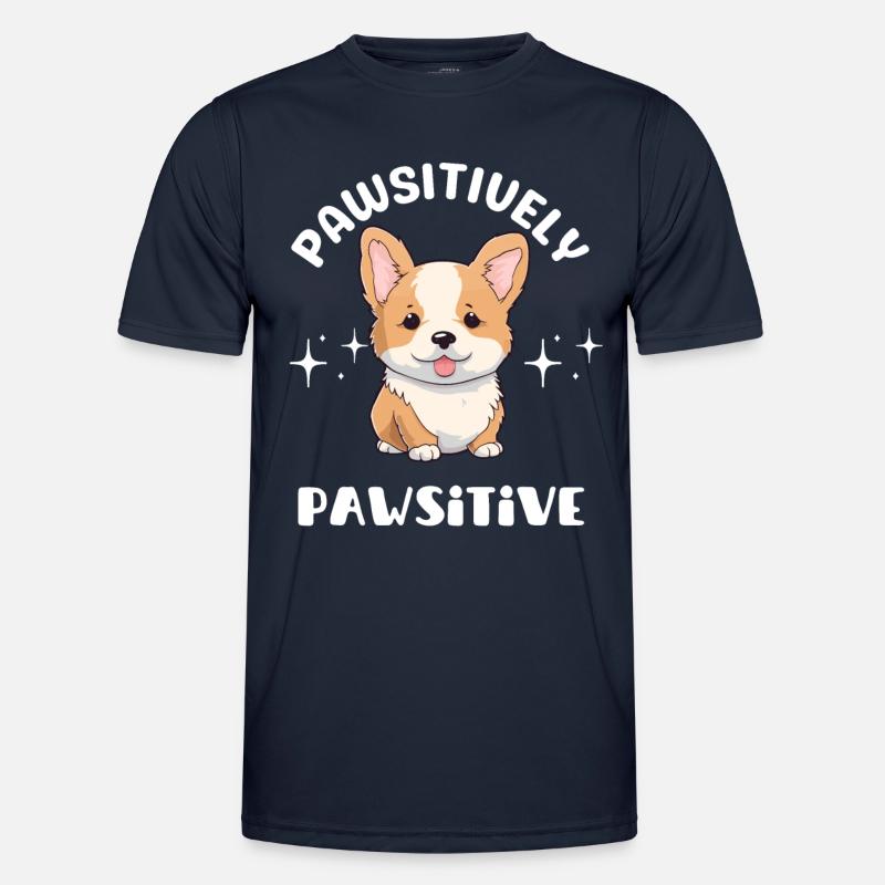 Pawsitively Pawsitive Corgi - Men's Functional T-Shirt - navy