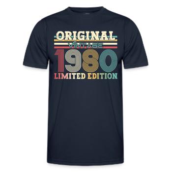 Original 1980 Jahrgang 1980 Geburtstag 1980 - Männer Funktions-T-Shirt - Navy - Vorne - AI Model Male 178 dark (178cm)