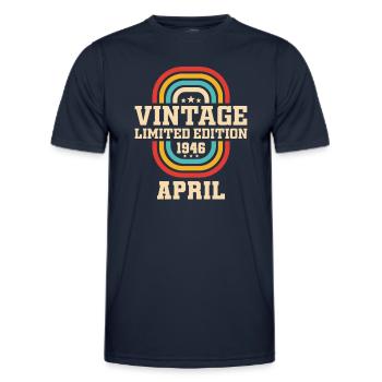 77ème Anniversaire Avril Cru 1946 Cru - T-shirt sport Homme - bleu marine - Devant - AI Model Male 178 dark (178cm)