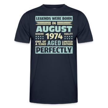 49ème anniversaire août millésime 1974 millésime - T-shirt sport Homme - bleu marine - Devant - AI Model Male 178 dark (178cm)