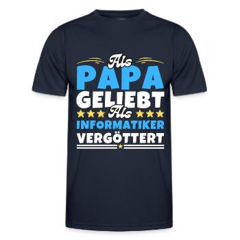 Als Papa geliebt, als Informatiker vergöttert - Männer Funktions-T-Shirt - Navy - Vorne - AI Model Male 178 dark (178cm)