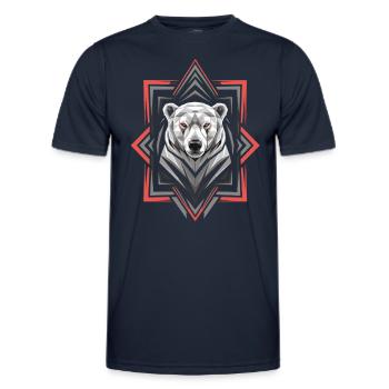 Geometrischer Eisbär Kopf Kunstwerk - Männer Funktions-T-Shirt - Navy - Vorne - AI Model Male 178 dark (178cm)