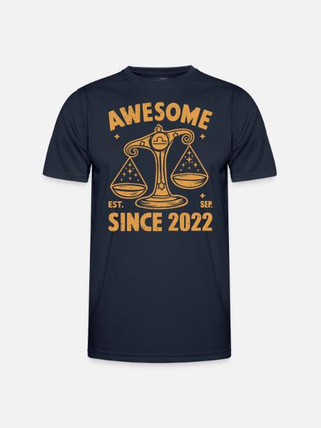 Awesome Since 2022 Libra Birthday - Men's Functional T-Shirt - navy
