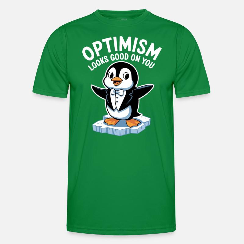 Optimismus Steht Dir Gut Pinguin Männer Funktions-T-Shirt