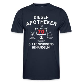 Dieser Apotheker ist 70. Schonend behandeln - Männer Funktions-T-Shirt - Navy - Vorne - AI Model Male 178 dark (178cm)
