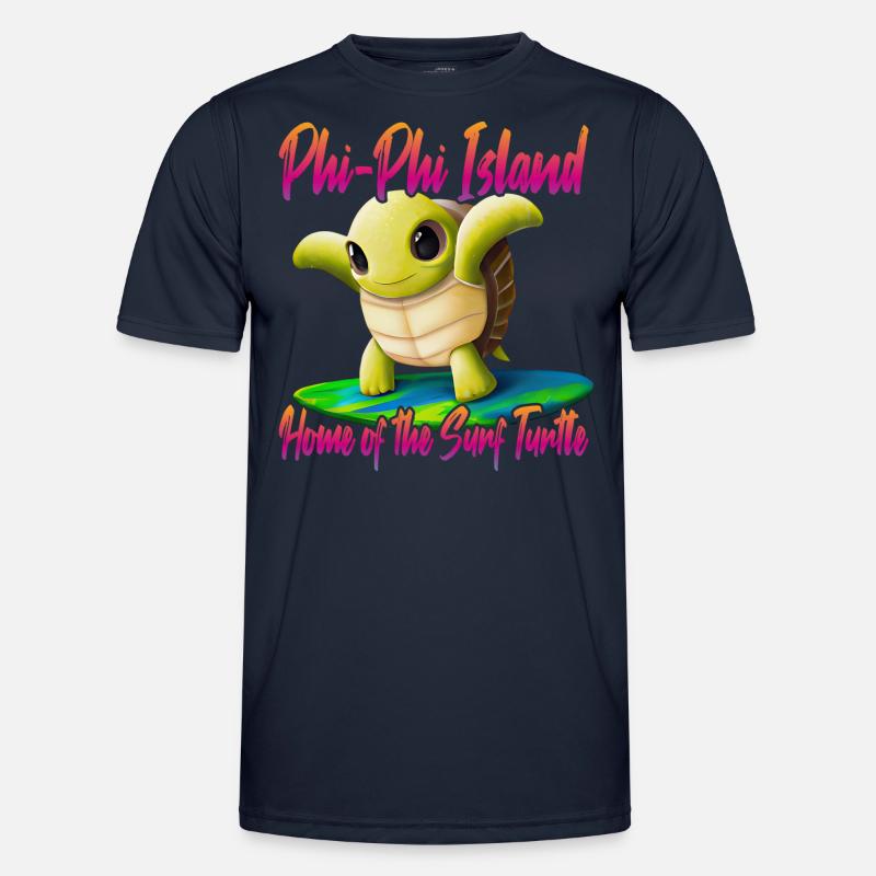 Tortue de surf des îles Phi Phi T-shirt sport Homme