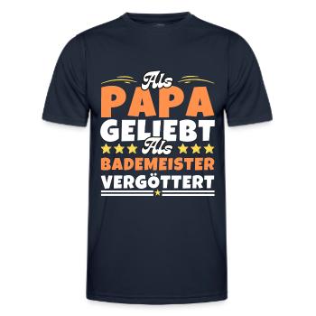 Als Papa geliebt, als Bademeister vergöttert - Männer Funktions-T-Shirt - Navy - Vorne - AI Model Male 178 dark (178cm)
