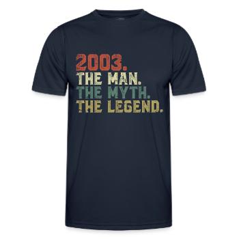 Né en 2003, l’homme, le mythe, la légende - T-shirt sport Homme - bleu marine - Devant - AI Model Male 178 dark (178cm)