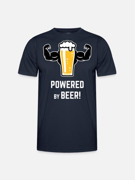 Drevet af øl! (Øl / Muskler / L / 3C) - Funktionsshirt til herrer - marineblå