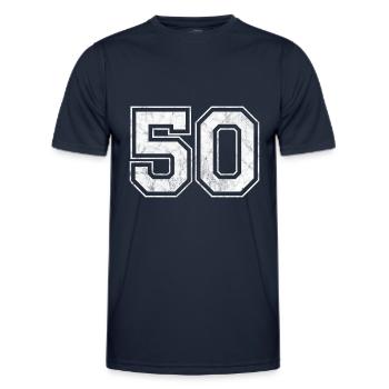 Number 50 - Men's Functional T-Shirt - navy - Front - AI Model Male 178 dark (178cm)