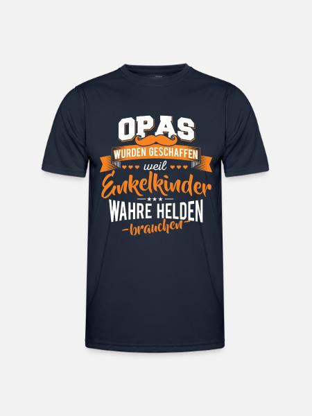 Opa Enkelkinder Helden - Männer Funktions-T-Shirt - Navy