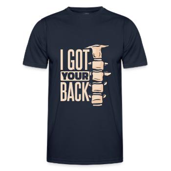 Ich habe deinen Rücken Physiotherapie - Männer Funktions-T-Shirt - Navy - Vorne - AI Model Male 178 dark (178cm)