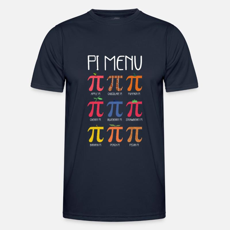 Pi Pie Menu Pi Math Teacher Pi Day - Men's Functional T-Shirt - navy