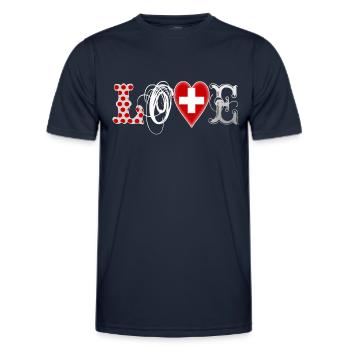 Love Suisse White - Men's Functional T-Shirt - navy - Front - AI Model Male 178 dark (178cm)