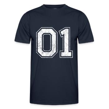 Number 01 - Men's Functional T-Shirt - navy - Front - AI Model Male 178 dark (178cm)