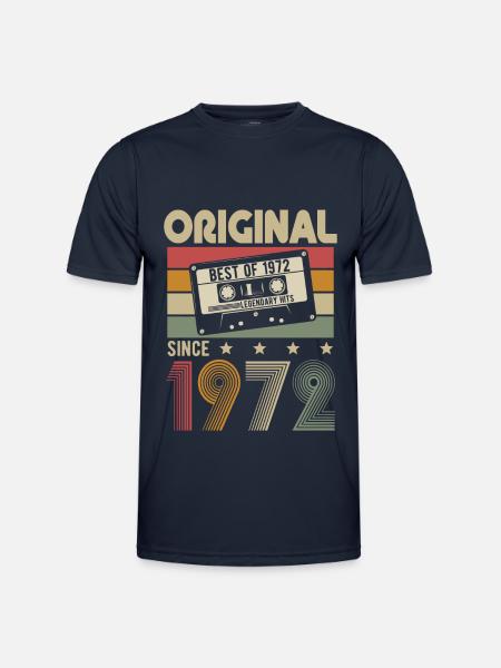 Original 1972 Retro Vintage Geburtstag Geschenk - Männer Funktions-T-Shirt - Navy