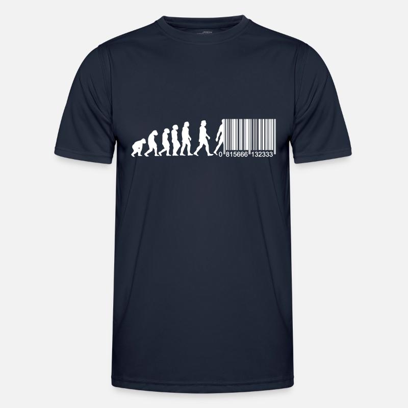 Barcode Evolution - Männer Funktions-T-Shirt - Navy