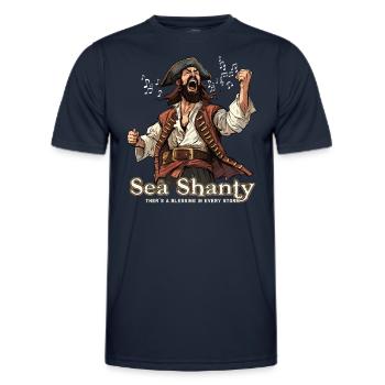 Song Sea Shanty Design for Loved Ones Singing Boots - Men's Functional T-Shirt - navy - Front - AI Model Male 178 dark (178cm)