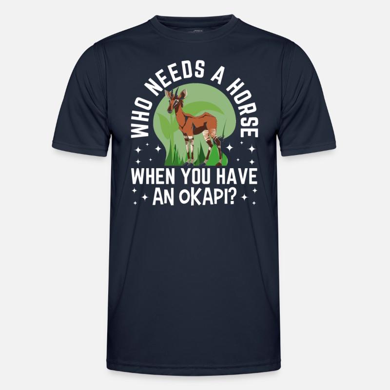 Funny zookeeper okapi lover - Men's Functional T-Shirt - navy