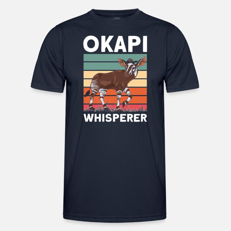 Funny zookeeper okapi lover - Men's Functional T-Shirt - navy