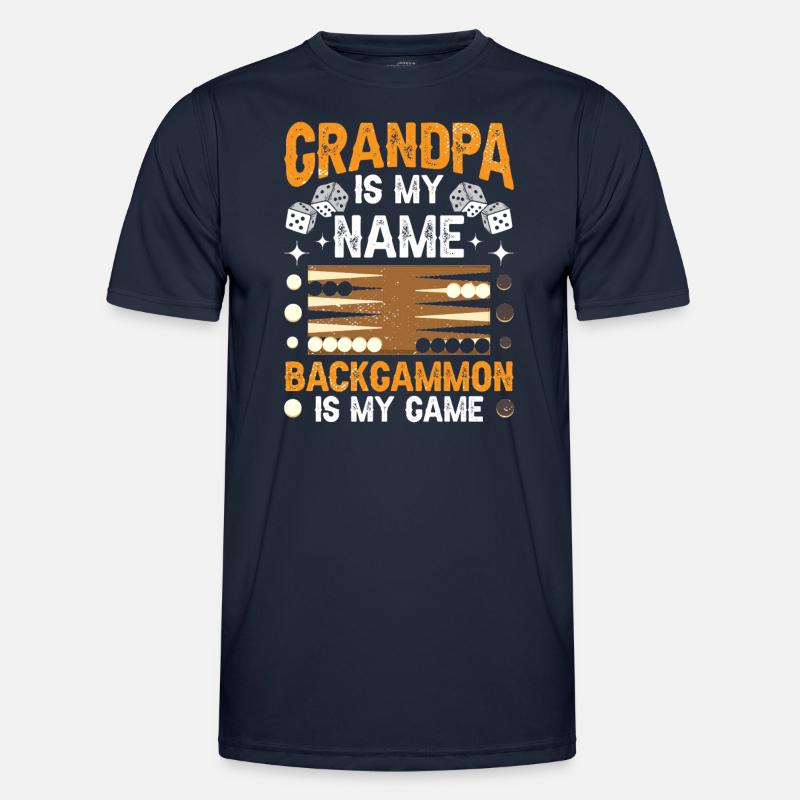 Board Game Funny Backgammon - Men's Functional T-Shirt - navy