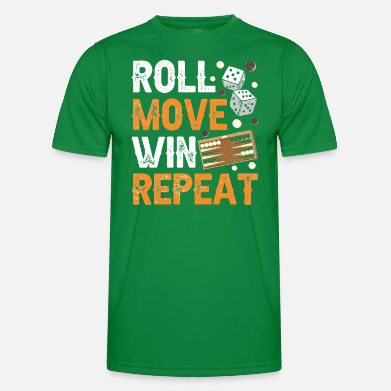 Board Game Funny Backgammon Men's Functional T-Shirt