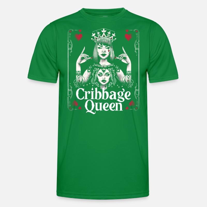 Cribbage Queen Graphic Funny Cribbage Men's Functional T-Shirt