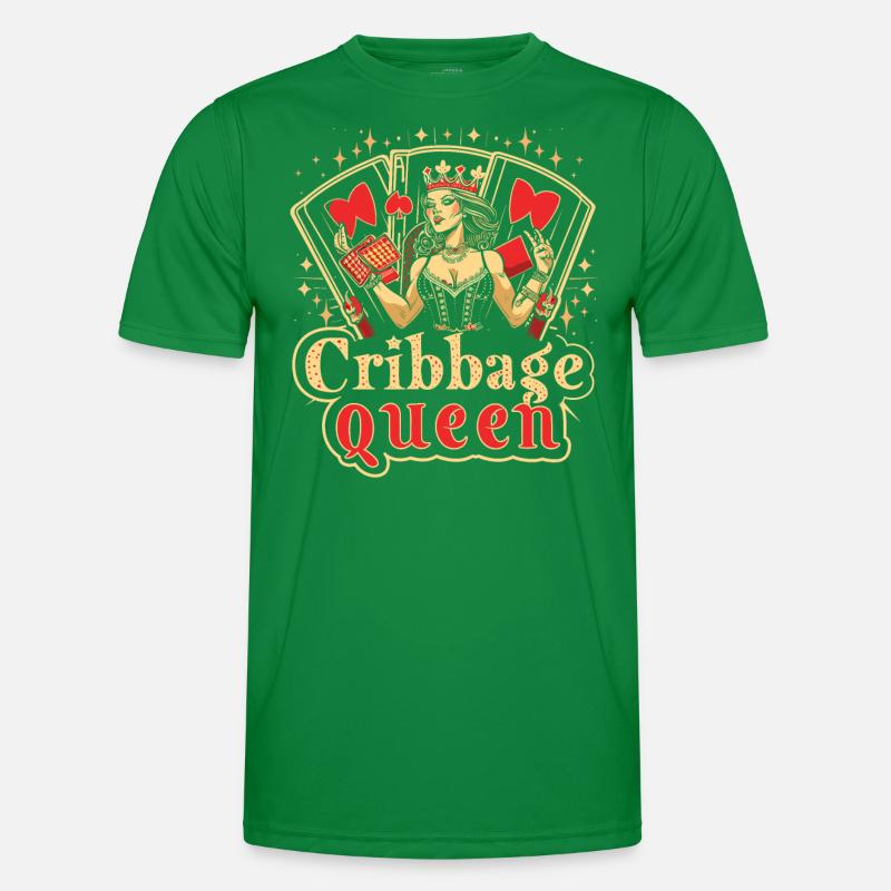 Cribbage Queen Graphic Funny Cribbage Men's Functional T-Shirt
