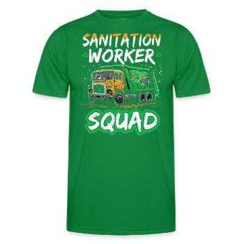 Garbage truck driver for sanitation workers - Men's Functional T-Shirt - kelly green - Front - AI Model Male 178 dark (178cm)