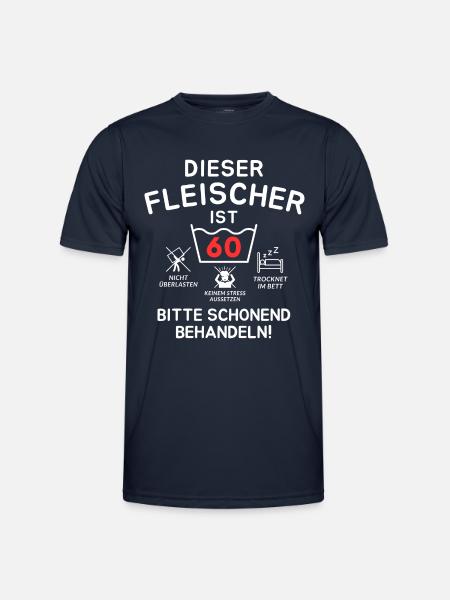 Dieser Fleischer ist 60. Schonend behandeln - Männer Funktions-T-Shirt - Navy