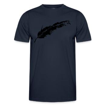 Plume KEIKO Feather Freedom BW noir et blanc bébé - T-shirt sport Homme - bleu marine - Devant - AI Model Male 178 dark (178cm)