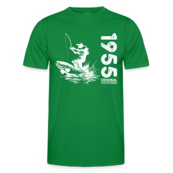 70ème Anniversaire Pêcheur Pêche 1955 Vintage 1955 - T-shirt sport Homme - vert - Devant - AI Model Male 178 dark (178cm)