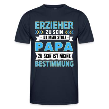 Erzieher zu sein ist mein Stolz; Papa Geschenk - Männer Funktions-T-Shirt - Navy - Vorne - AI Model Male 178 dark (178cm)