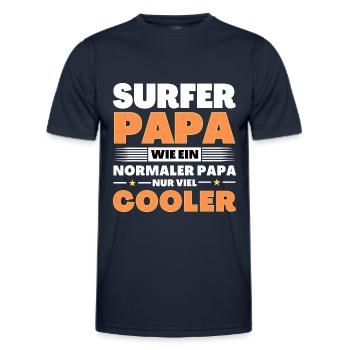 Surfer Papa wie ein normaler nur viel cooler - Männer Funktions-T-Shirt - Navy - Vorne - AI Model Male 178 dark (178cm)