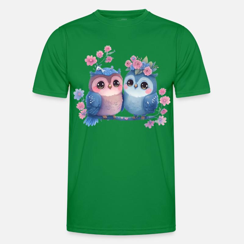 Eule Valentinstag Herz Liebe Geschenkidee Männer Funktions-T-Shirt