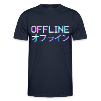 Vaporwave Aesthetic Offline - T-shirt sport Homme - bleu marine - Devant - AI Model Male 178 dark (178cm)