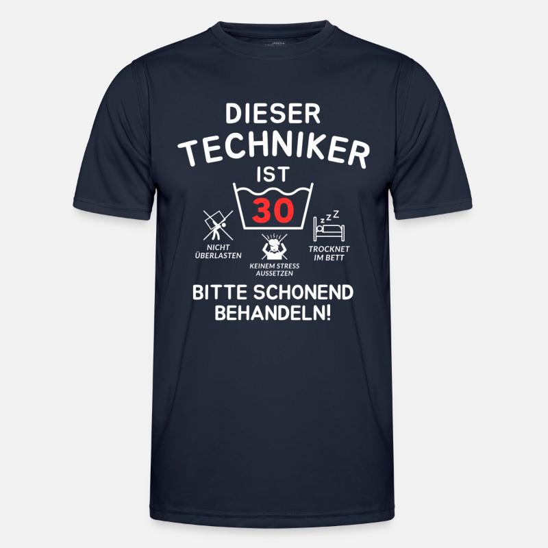 This technician is 30. - Men's Functional T-Shirt - navy
