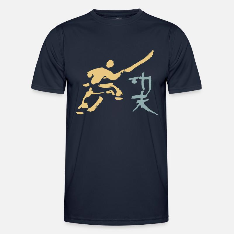 Kungfu - Shaolin Mönch mit Hellbarde - Männer Funktions-T-Shirt - Navy