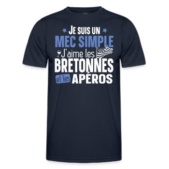Bretonne Apéro Bretagne Cadeau Alcool T-shirt Mug - T-shirt sport Homme - bleu marine - Devant - AI Model Male 178 dark (178cm)