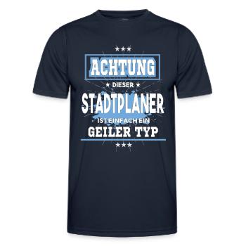 Stadtplaner ist einfach ein geiler Typ T-Shirt - Männer Funktions-T-Shirt - Navy - Vorne - AI Model Male 178 dark (178cm)