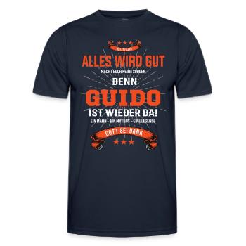 Alles wird gut denn Guido Ist da T-Shirt - Männer Funktions-T-Shirt - Navy - Vorne - AI Model Male 178 dark (178cm)