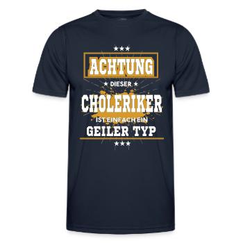 Choleriker ist einfach ein geiler Typ T-Shirt - Männer Funktions-T-Shirt - Navy - Vorne - AI Model Male 178 dark (178cm)