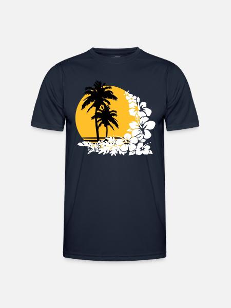 palm sunset - Men's Functional T-Shirt - navy