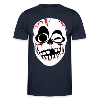 Menschliches Skelett Schädel Top Neuheit - Männer Funktions-T-Shirt - Navy - Vorne - AI Model Male 178 dark (178cm)