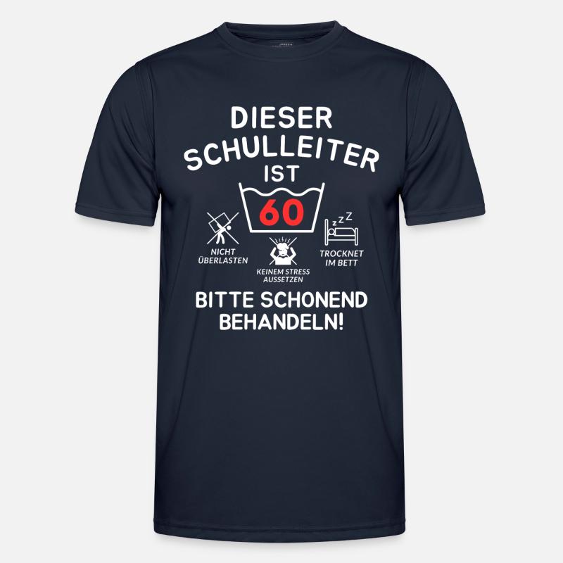 This headmaster is 60. - Men's Functional T-Shirt - navy