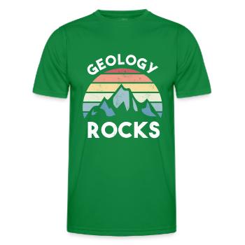 Mountain Vintage Geology Gift Geologist - Men's Functional T-Shirt - kelly green - Front - AI Model Male 178 dark (178cm)